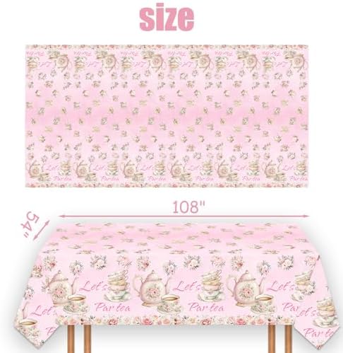 4 PCS Pink Floral Tea Table Cover 54 x 108 LetDec