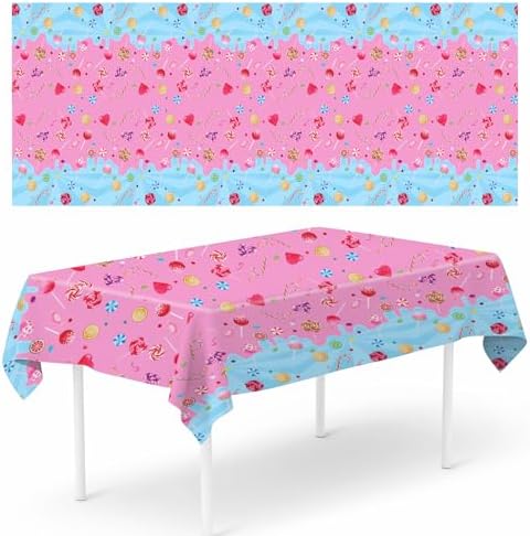 2Pcs Candyland Plastic Tablecloths for Parties