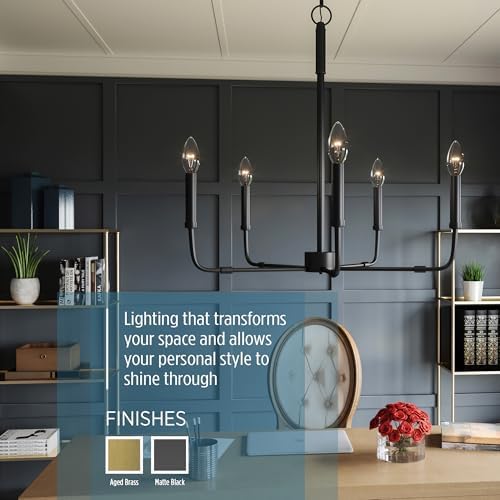 Quoizel Abner 5-Light Matte Black Chandelier