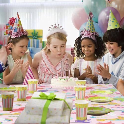 3 Pack Pink Dinosaur Tablecloth for Girls Birthday