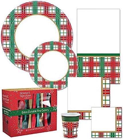 Hannah K Christmas Plaid Table Cover 54x96