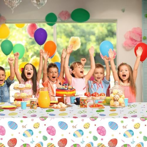 2 Pack Plastic Easter Tablecloth Decorations 54x108 Inch