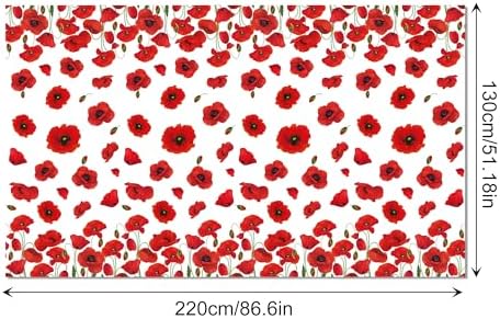 2-Pack Red Poppy Party Tablecloths 54x87 Inch