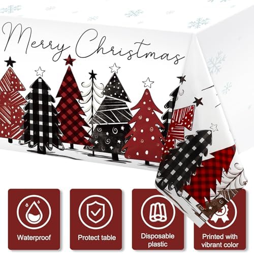 WovWeave 1 Pack Christmas Table Cloth 54x108inch
