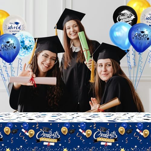 Lide Road Graduation Tablecloth Set 54x87 Inches 2 Pcs