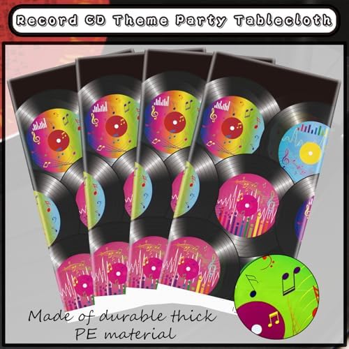 4 Pack 1950s Record Themed Tablecloths