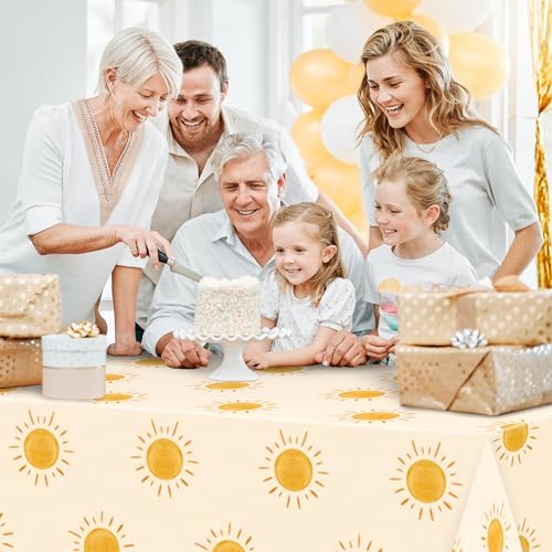 3Pcs Boho Sun Birthday Tablecloths