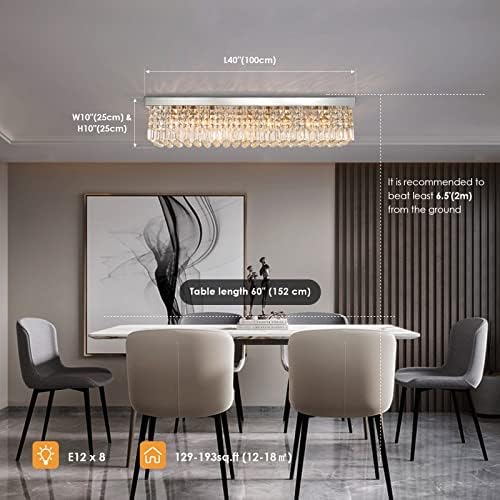 Siljoy Modern Crystal Chandelier 8-Light Flush Mount