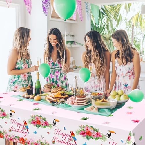 Avezano 3 Pcs Hawaiian Birthday Tablecloths