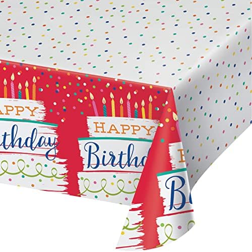 Trendware Festive Cake Happy Birthday Tablecloth Set of 3