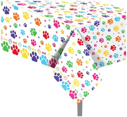 Lide Road Paw Print Tablecloth Set 54x87In 2 Pcs