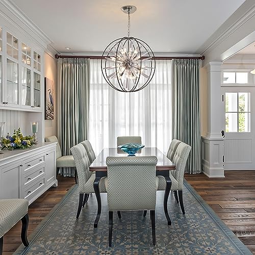 Vezzio 12 Light Crystal Sputnik Chandelier for Foyer Entryway Dining Room