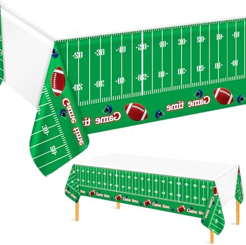 BOXOB Football Tablecloth 54x108 Inch Touchdown Party Decor