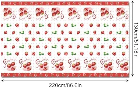 Strawberries Themed 2 Pcs Tablecloth 54x87In
