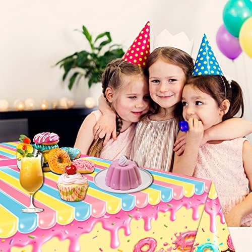 GREHUMOR 3pcs Donut Party Table Covers