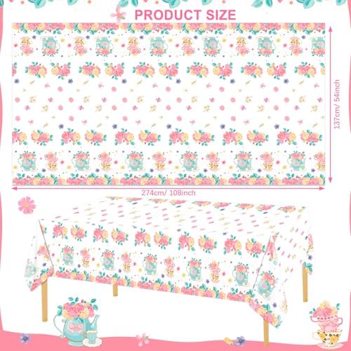 PHOGARY 2 Piece Floral Tablecloth for Party Decor