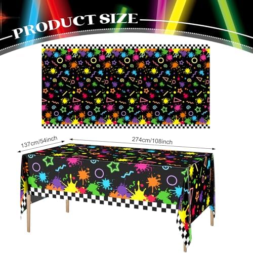 Irenare 3 Piece Neon Tablecloths for Parties
