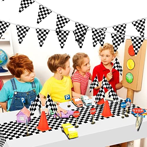 Irenare 6 Piece Racing Car Table Covers for Birthday Parties