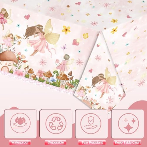 3 PCS Construction Tablecloth 108x54 Inch Pink