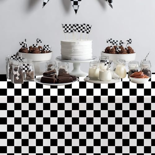 FVABO Racing Party Table Cover 3pcs Fast One Birthday Tablecloth