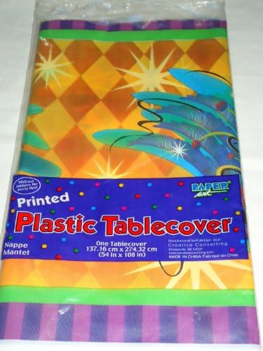 Masquerade Printed Plastic Tablecover Mardi Gras Party