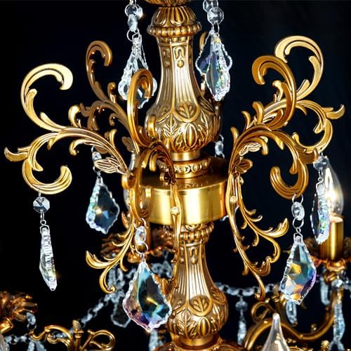 Crystal Chandelier Modern Antique Gold 6-Light