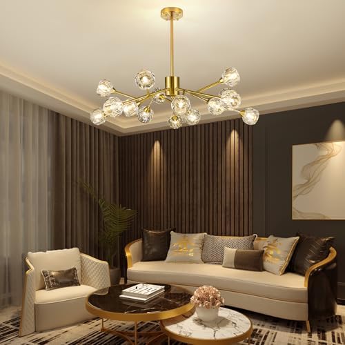 Weesalife Sputnik Chandeliers Modern Gold Brass Lighting Fixture