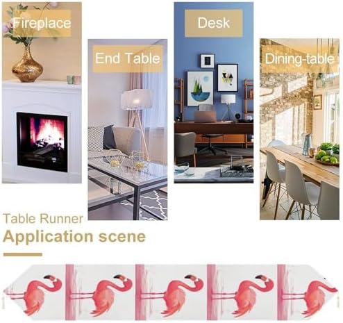 Cartoon Flamingo Table Runner Reusable Plush 178x33cm