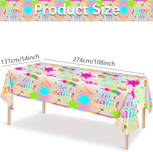 2 Pieces Paint Splatter Tablecloth for Art Party Decor
