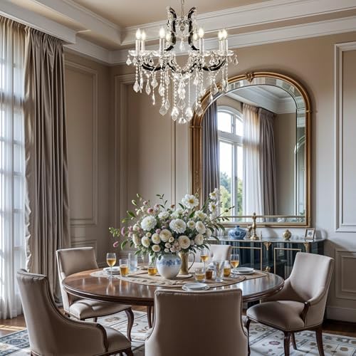 Modern Black Crystal Chandelier with 8 Lights
