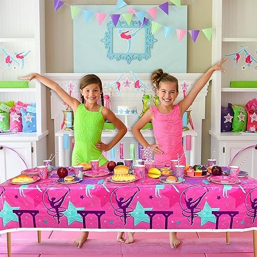 6 Piece Gymnastics Party Tablecloth Set 51x865 Inch
