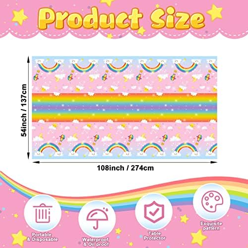 Tudomro Rainbow Tablecloth 54x108 Inches 3 Pcs
