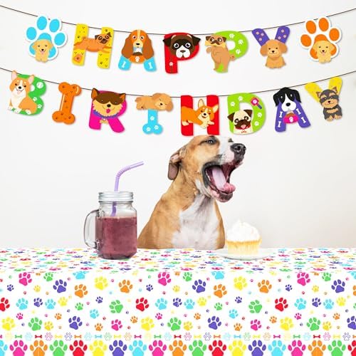 Lide Road Paw Print Tablecloth Set 54x87In 2 Pcs