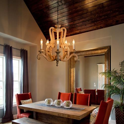 Sedelan Farmhouse Chandelier with 5 Lights E12