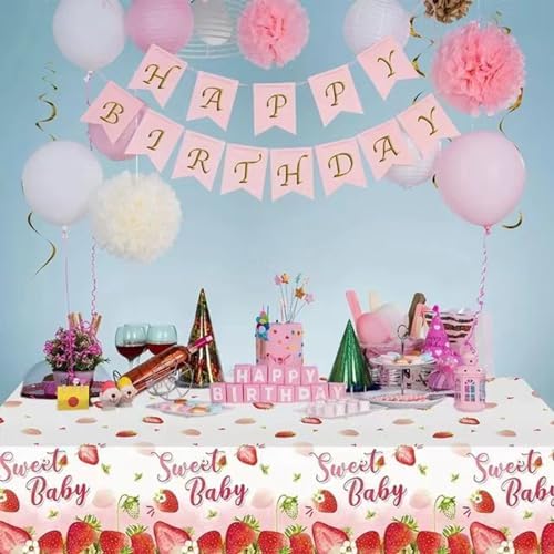 MaitianGuyou Strawberry Themed 3Pc Tablecloths