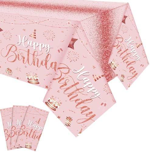 Tudomro 3 Pcs Happy Birthday Tablecloths Party Decorations