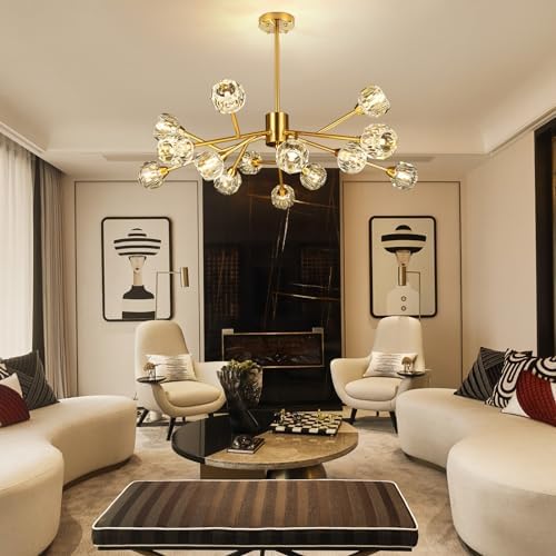 Weesalife Sputnik Chandeliers Modern Gold Brass Lighting Fixture