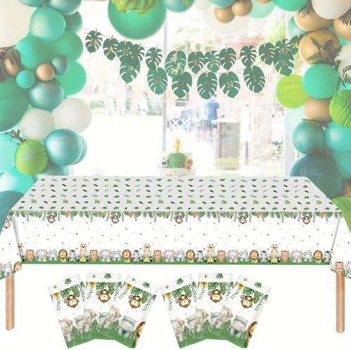 Jungle Safari Tablecloths Animal Print Table Cover 2 4 6 Pieces