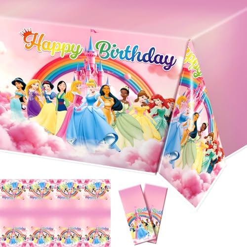Princess Tablecloth for Birthday Party 70x43 Inches Waterproof Plastic