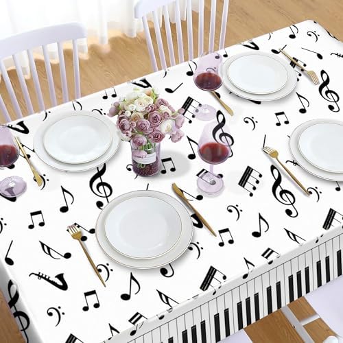 Lide Road 2Pcs Musical Notes Party Tablecloth