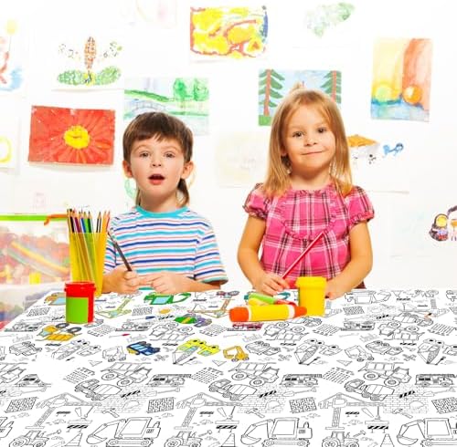 Gosknor Construction Coloring Table Cloth 102x55in