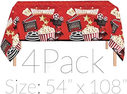 Oojami 4 Pack Movie Night Table Covers 54 x 108 Inches