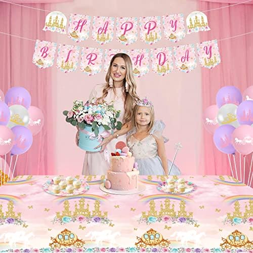 4 Piece Princess Birthday Tablecloths Decorations for Parties