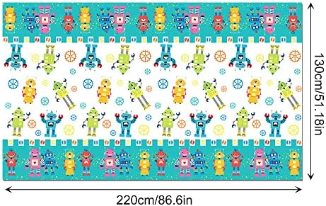2Pcs Robot Party Plastic Table Covers for Holiday Events