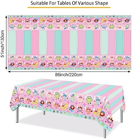 PHOGARY 3-Pack Donut Tablecloths for Kids Parties