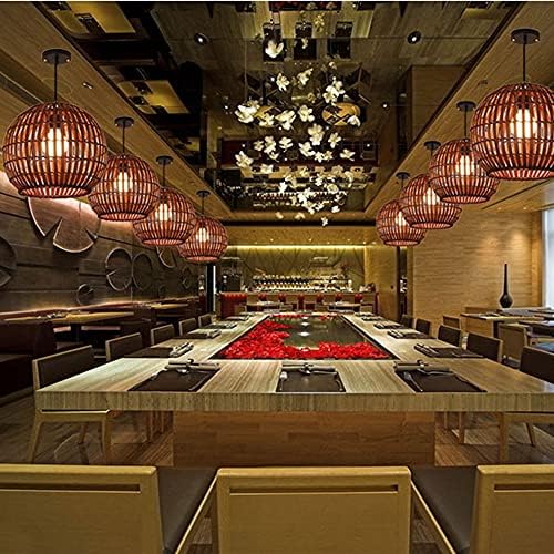 Modern Industrial Bamboo Wicker Chandelier Light