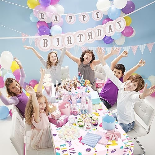 Pink Dinosaur Tablecloth 1PC for Birthday Party