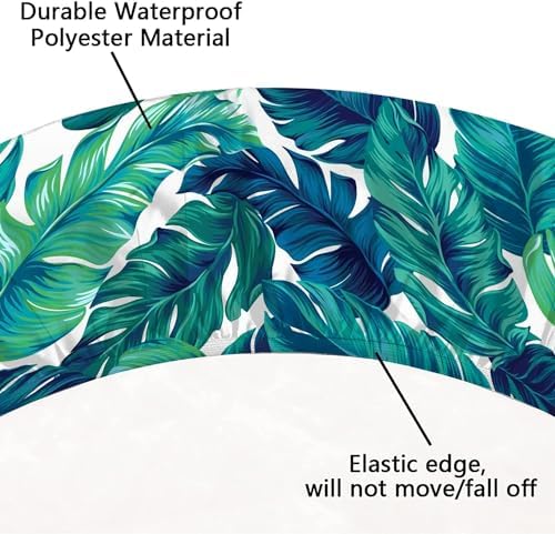 Floral Round Tablecloth with Elastic Edge for 24-28 Inch Tables