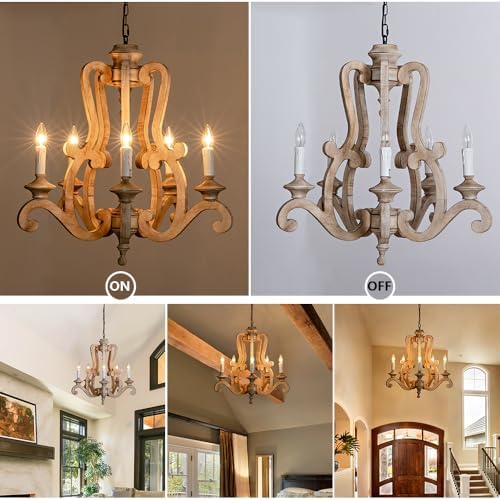 Sedelan Farmhouse Chandelier with 5 Lights E12