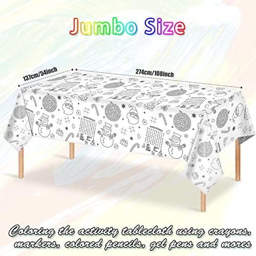 FunnyPars Christmas Activity Tablecloth 54x108 Inch